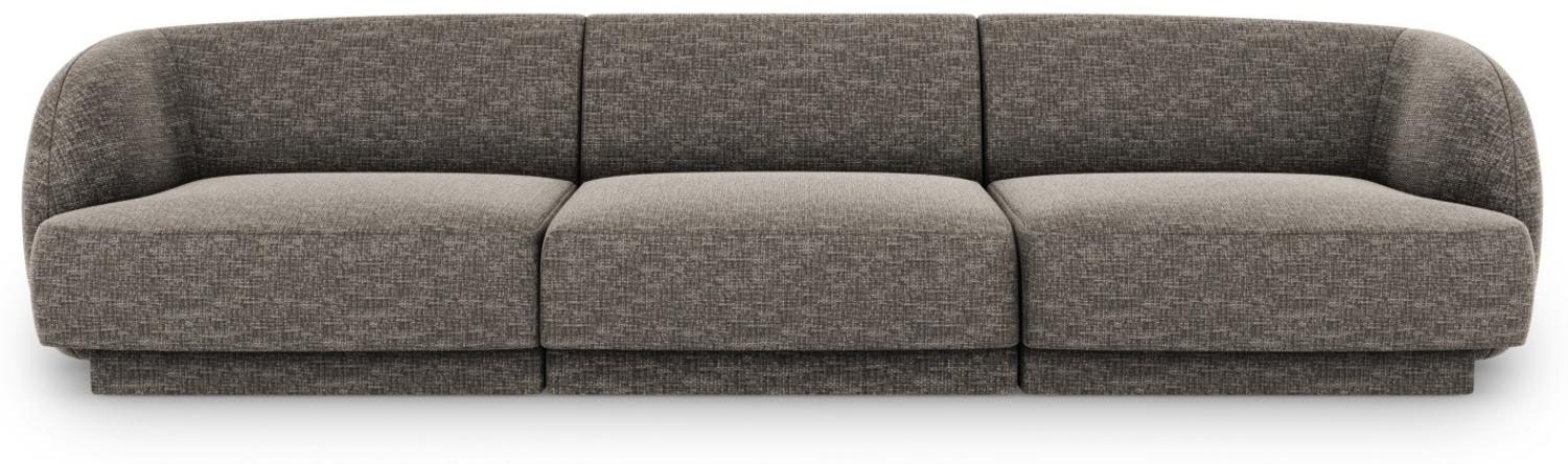 Micadoni 3-Sitzer Sofa Miley | Bezug Grey | Beinfarbe Black Plastic Bild 1