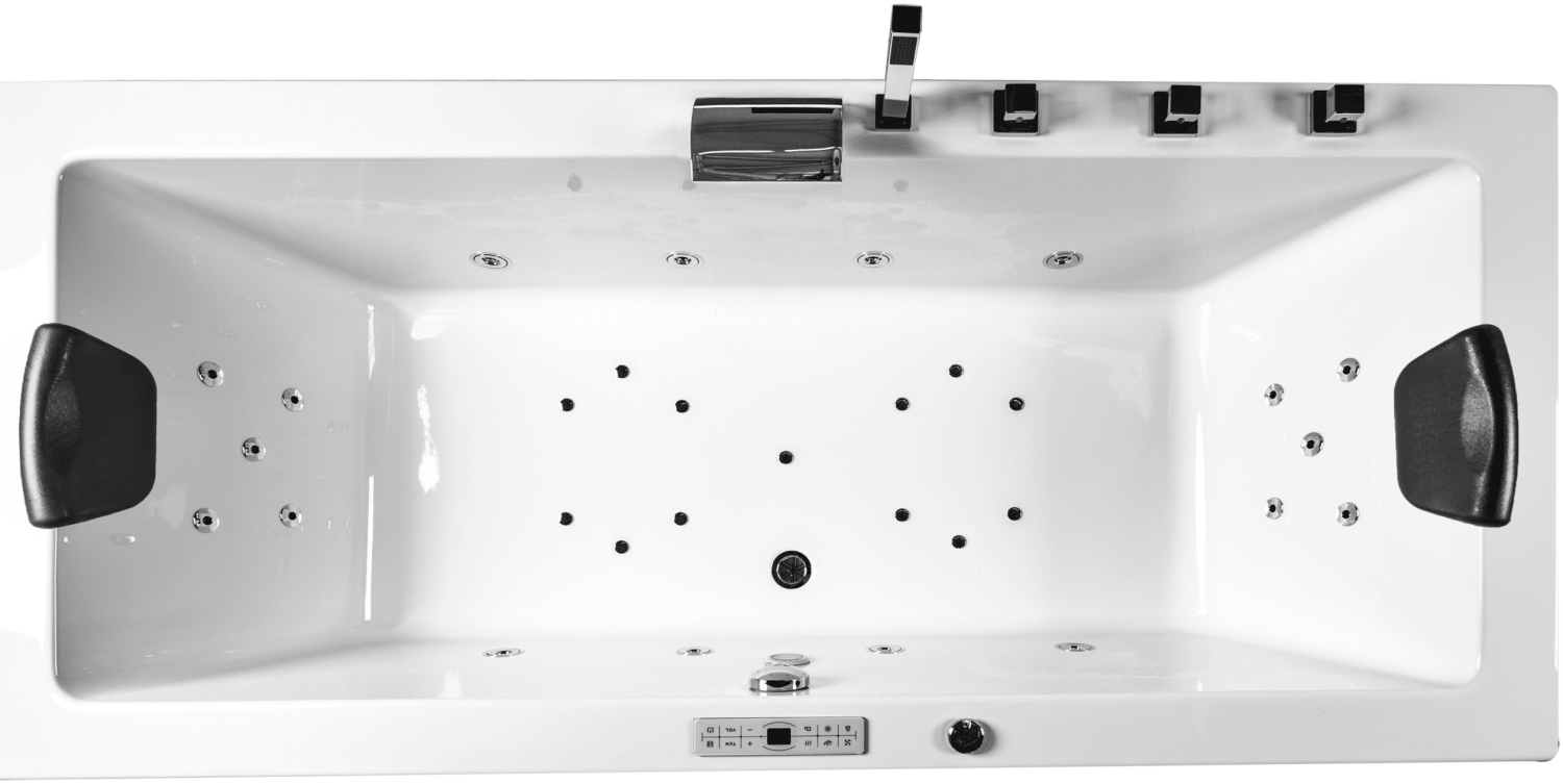 4Pools Whirlpool Badewanne ARUBA Platin - Indoor Rechteck Whirlpool, (Komplett-Set, mit 31 Massage Düsen), links- und rechts nutzbar, 2 Personen B90cm x H 62cm x T190cm Bild 1