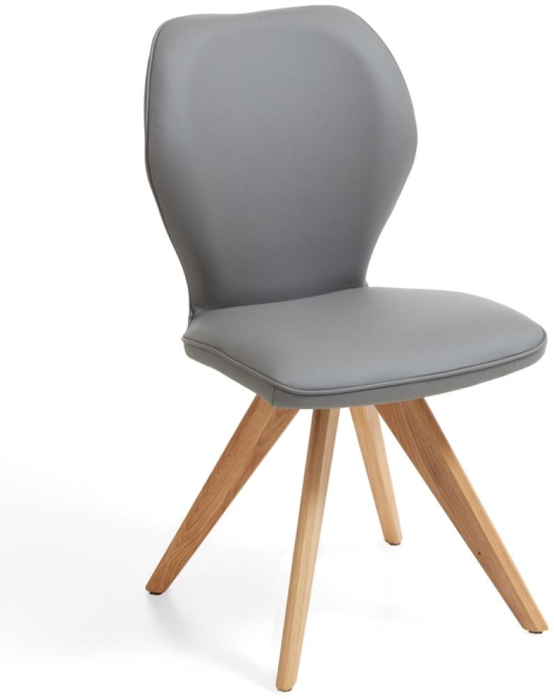 Niehoff Sitzmöbel Colorado Trend-Line Design-Stuhl Gestell Wildeiche - Leder Napoli schiefergrau Bild 1