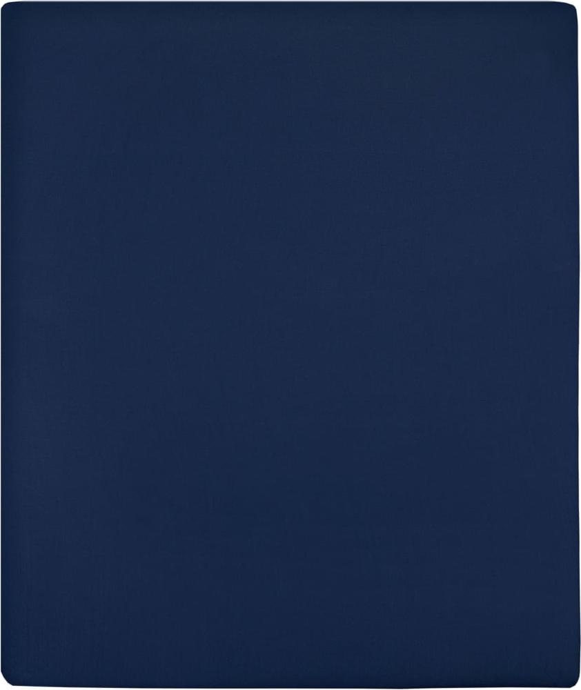 Spannbettlaken 2 Stk. Jersey Marineblau 100x200 cm Baumwolle Bild 1