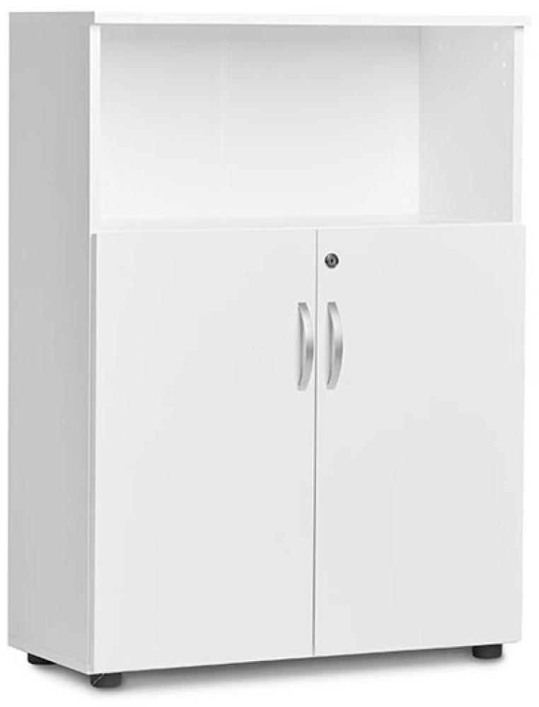 Büroschrank Ekoflex 800x1090 mm Weiß mit niedrigen Türen Bild 1