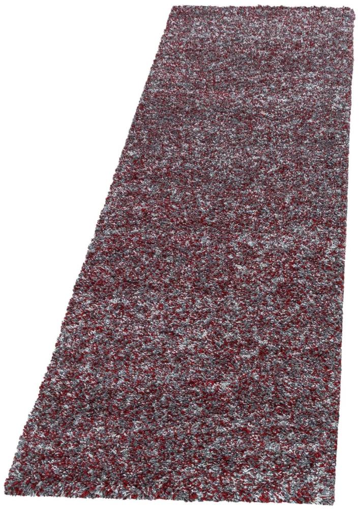 Hochflor Teppich Enrico Läufer - 80x250 cm - Rot Bild 1