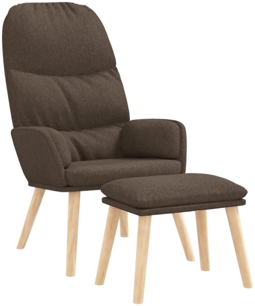 vidaXL Relaxsessel mit Hocker Taupe Stoff Bild 1