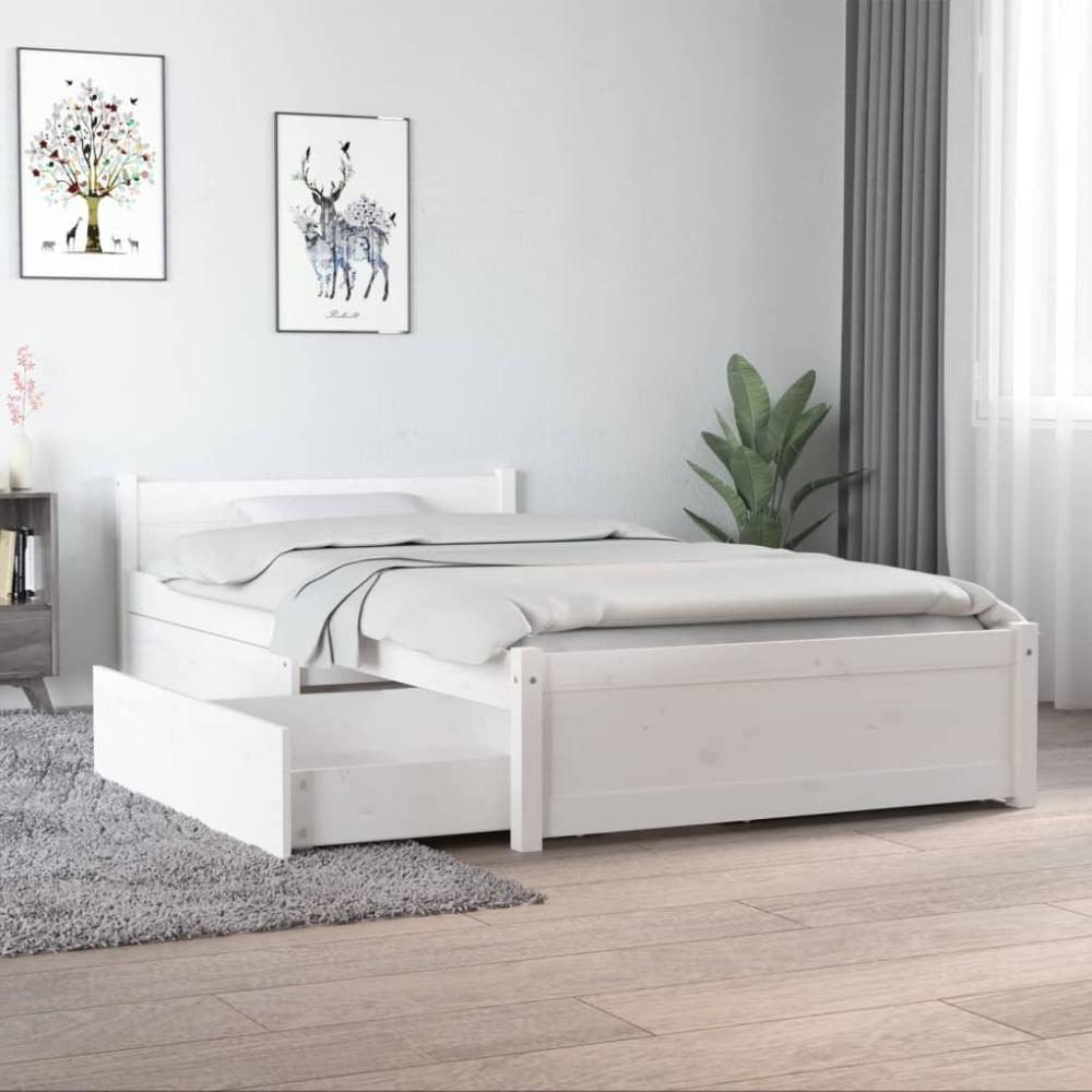 Bett mit Schubladen Weiß 90x190 cm 3FT Single [3103479] Bild 1