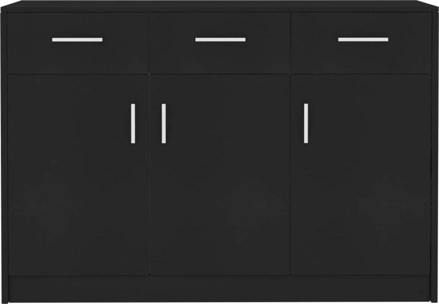 Sideboard Schwarz 110 x 30 x 75 cm Spanplatte Bild 1