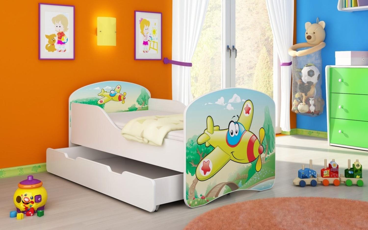 Kinderbett Luna mit Stauraum und verschiedenen Motiven 160x80 Plane Bild 1
