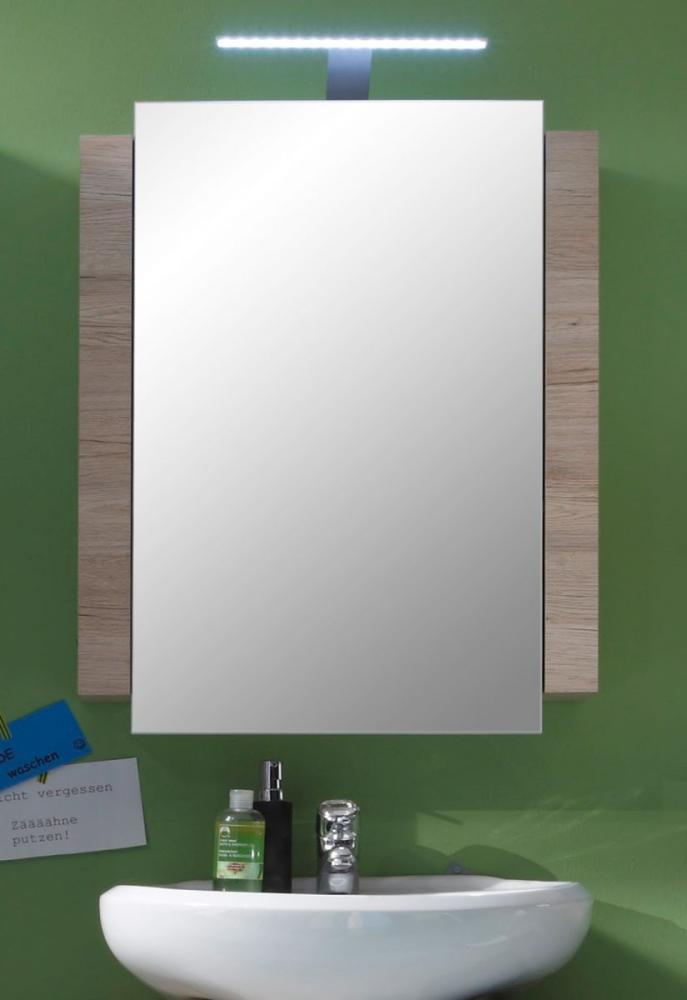 trendteam smart living Badezimmer Spiegelschrank Spiegel Campus, 60 x 80 x 15 cm in Weiß, Eiche San Remo (Nb. ) mit viel Stauraum Bild 1