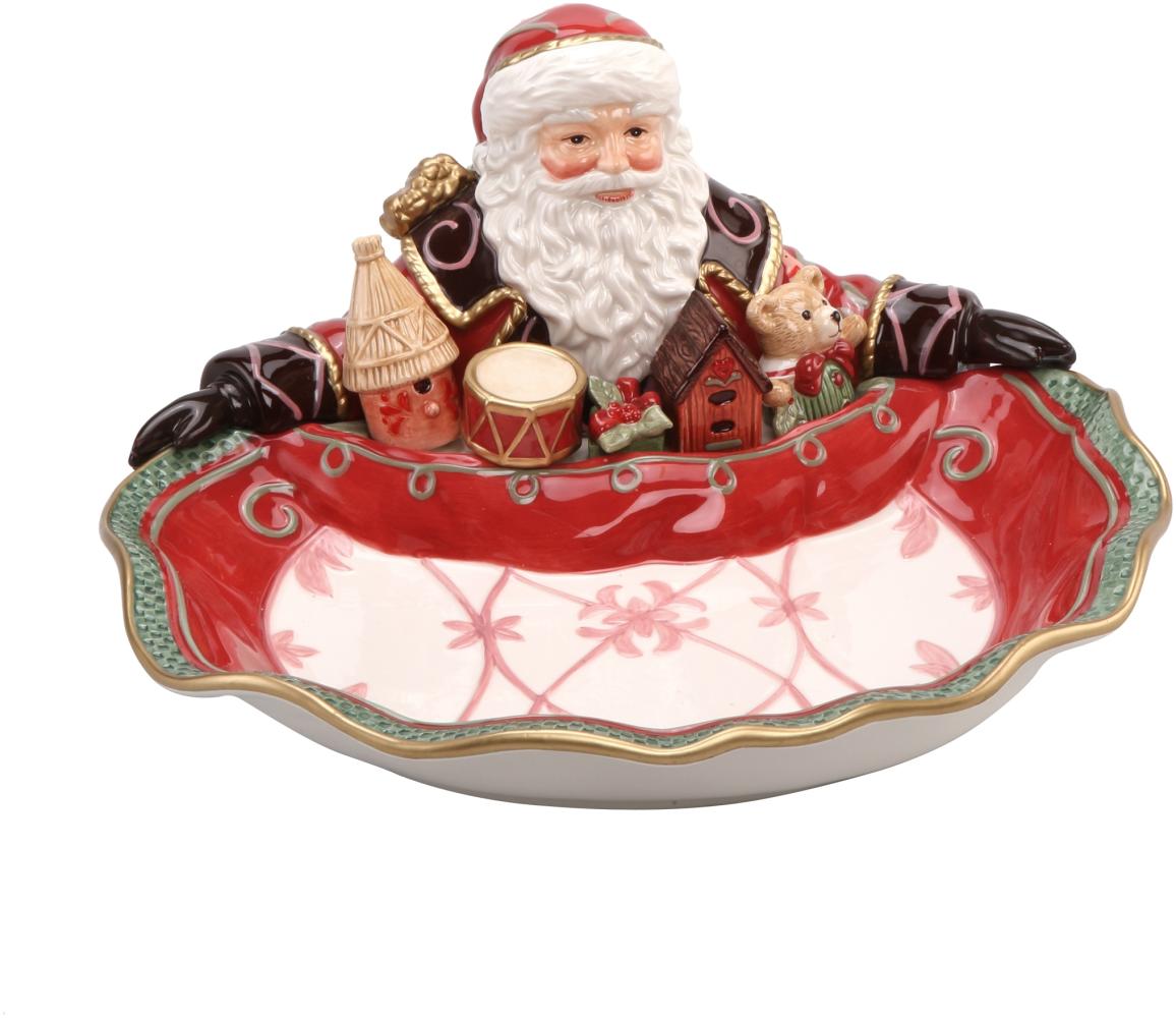 Goebel Schale Santa Präsentiert, Fitz & Floyd Christmas Collection, Steingut, Bunt, 51001541 Bild 1