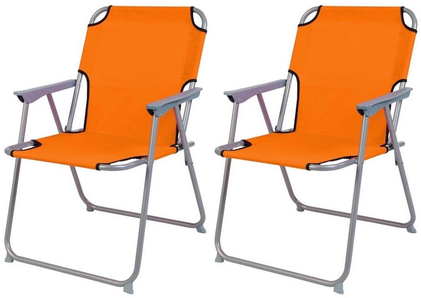 2 Stück Campingstuhl Stoff Oxfort Metall Orange Bild 1