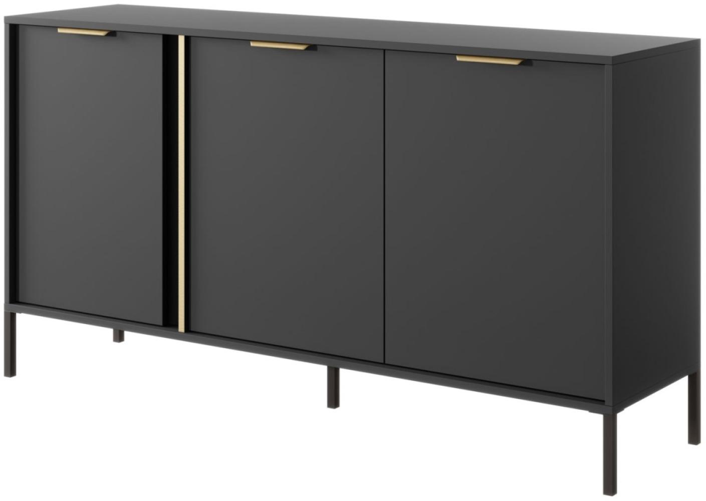 Sideboard Lars Kommode 153,1x39,5x81,4cm anthrazit gold Bild 1