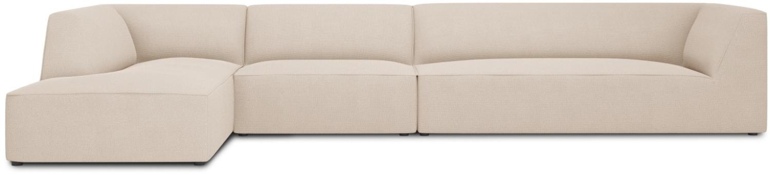 Micadoni 5-Sitzer Modular Ecke links Sofa Ruby | Bezug Beige | Beinfarbe Black Plastic Bild 1