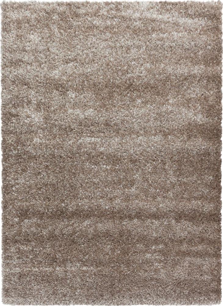 Hochflor Teppich Baquoa rechteckig - 120x170 cm - Taupe Bild 1