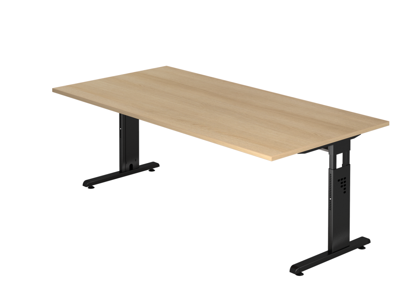 Schreibtisch OS2E C-Fuß 200x100cm Eiche Gestellfarbe: Schwarz Bild 1