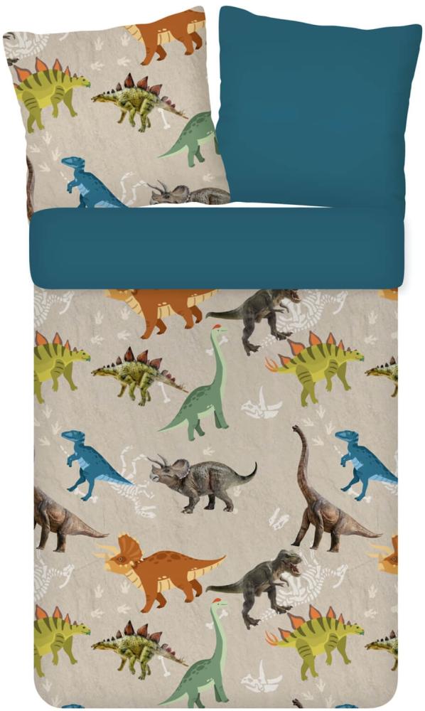 ESPiCO Bettwäsche Trendy Bedding Dinosaurier Ross Renforcé 135 x 200 + 80 x 80 cm Bild 1