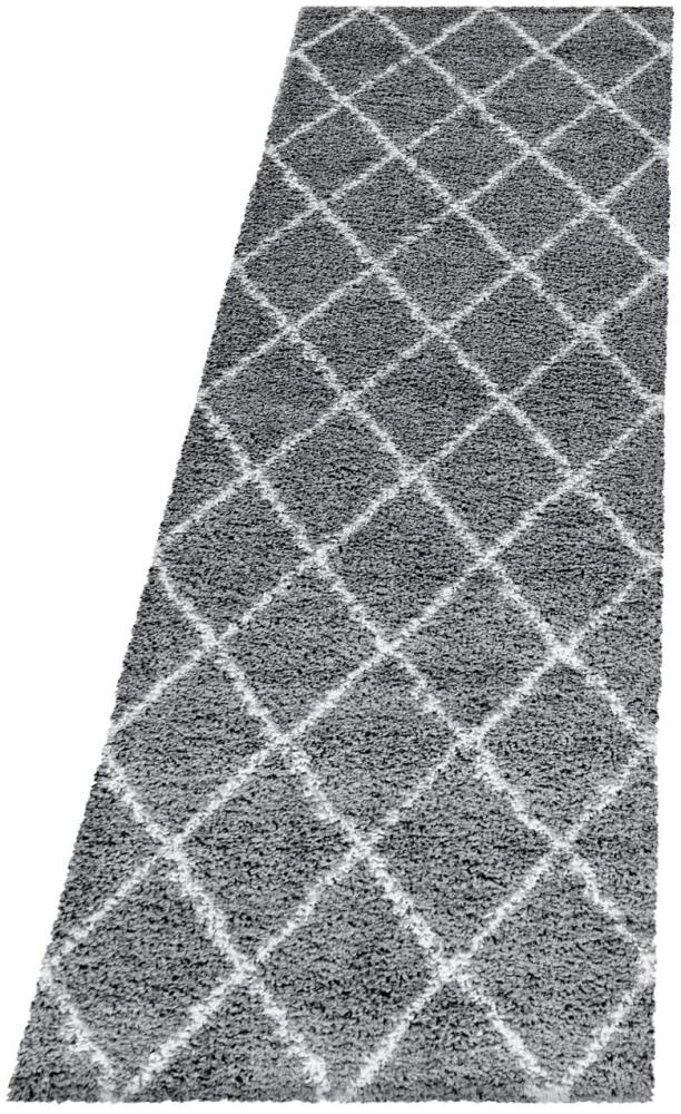 Hochflor Teppich Adriana Läufer - 80x250 cm - Grau Bild 1
