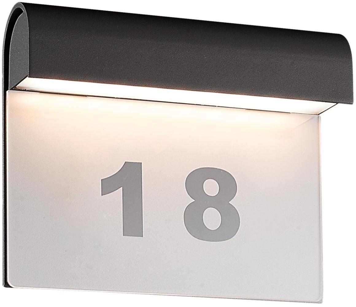 LED Hausnummernleuchte anthrazit Näve IP54 396lm 6W inkl. Hausnummern Bild 1