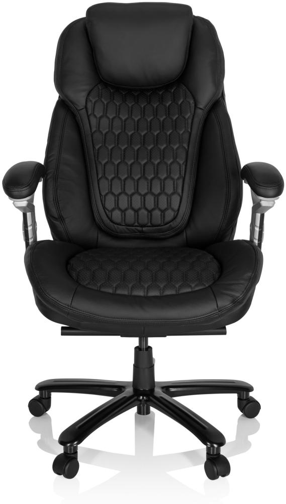 hjh OFFICE XXL Drehstuhl XXL PULLMANN I Leder Schwarz Bild 1