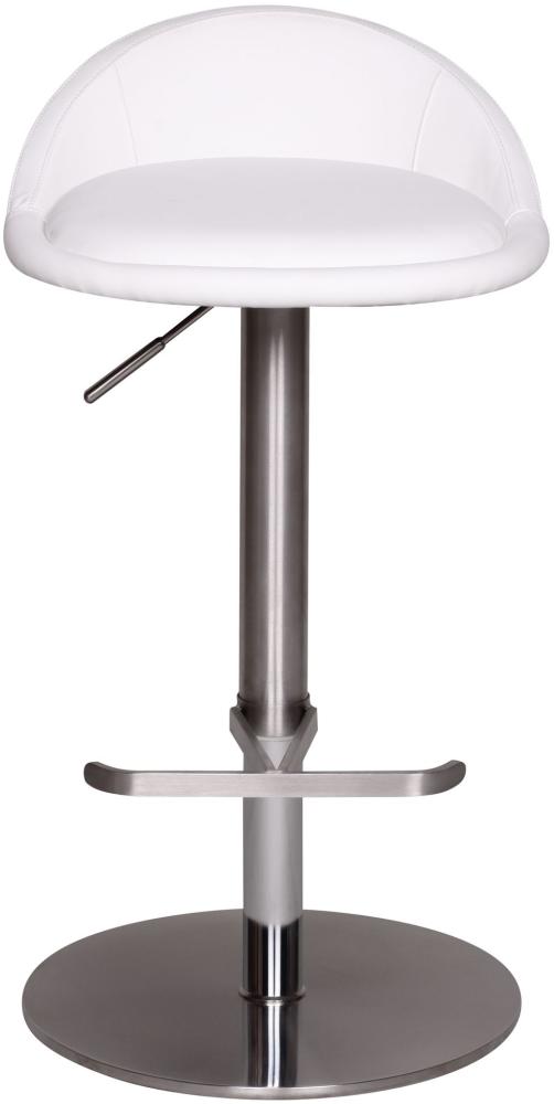 KADIMA DESIGN Höhenverstellbarer Barhocker DONAU für individuellen Komfort und stilvolles Ambiente. Farbe: Weiß Bild 1