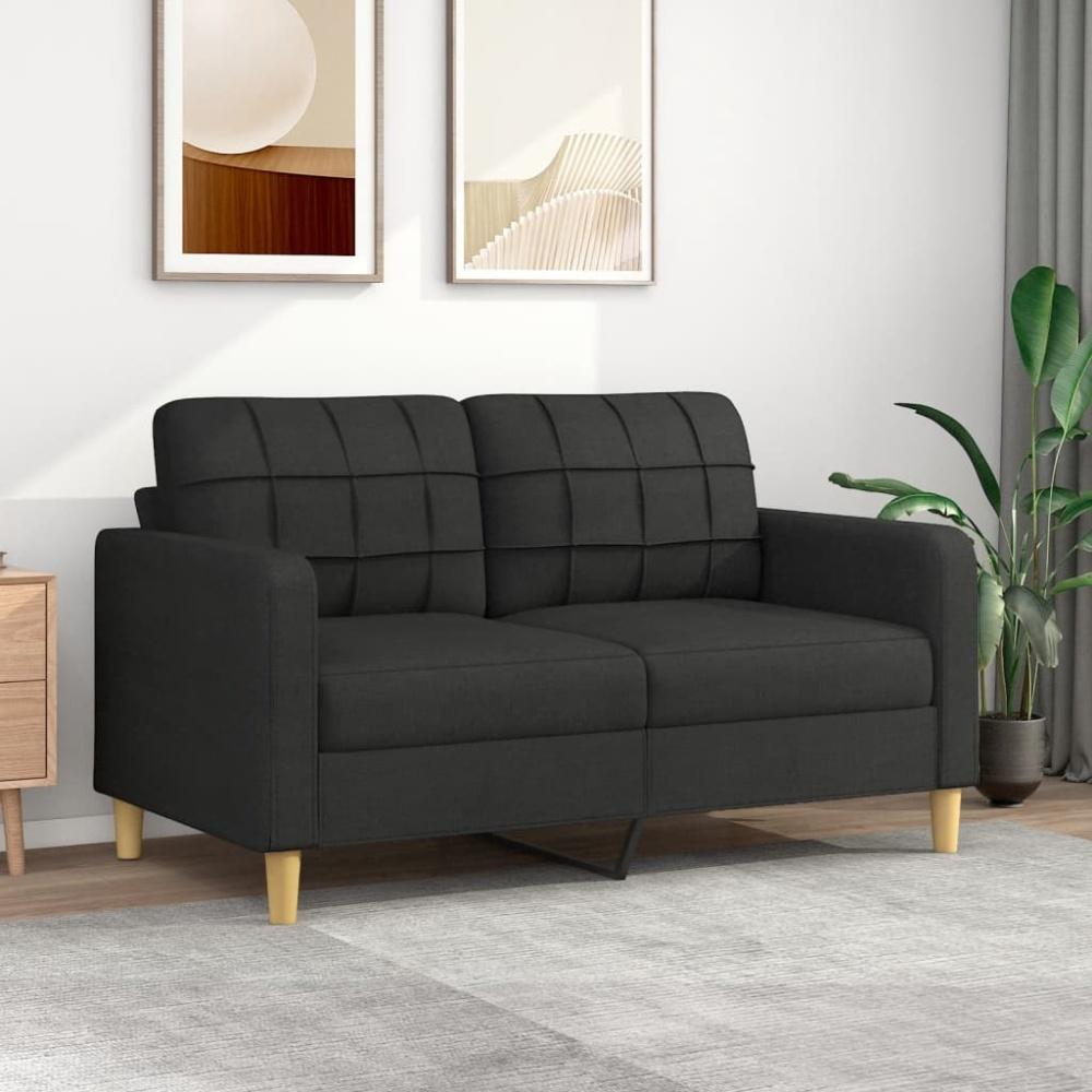 vidaXL 2-Sitzer-Sofa Schwarz 140 cm Stoff Bild 1