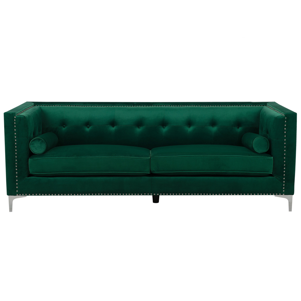 3-Sitzer Sofa Samtstoff smaragdgrün AVALDSENES Bild 1