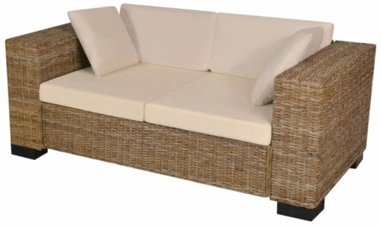 vidaXL 2-Sitzer Sofa Set Echtes Rattan Bild 1