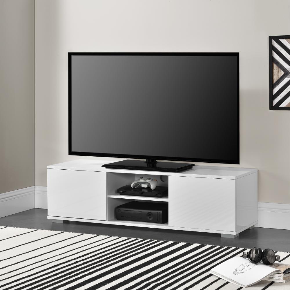 en. casa TV Lowboard, Fernsehtisch, Fernseher Unterschrank Weiß Bild 1