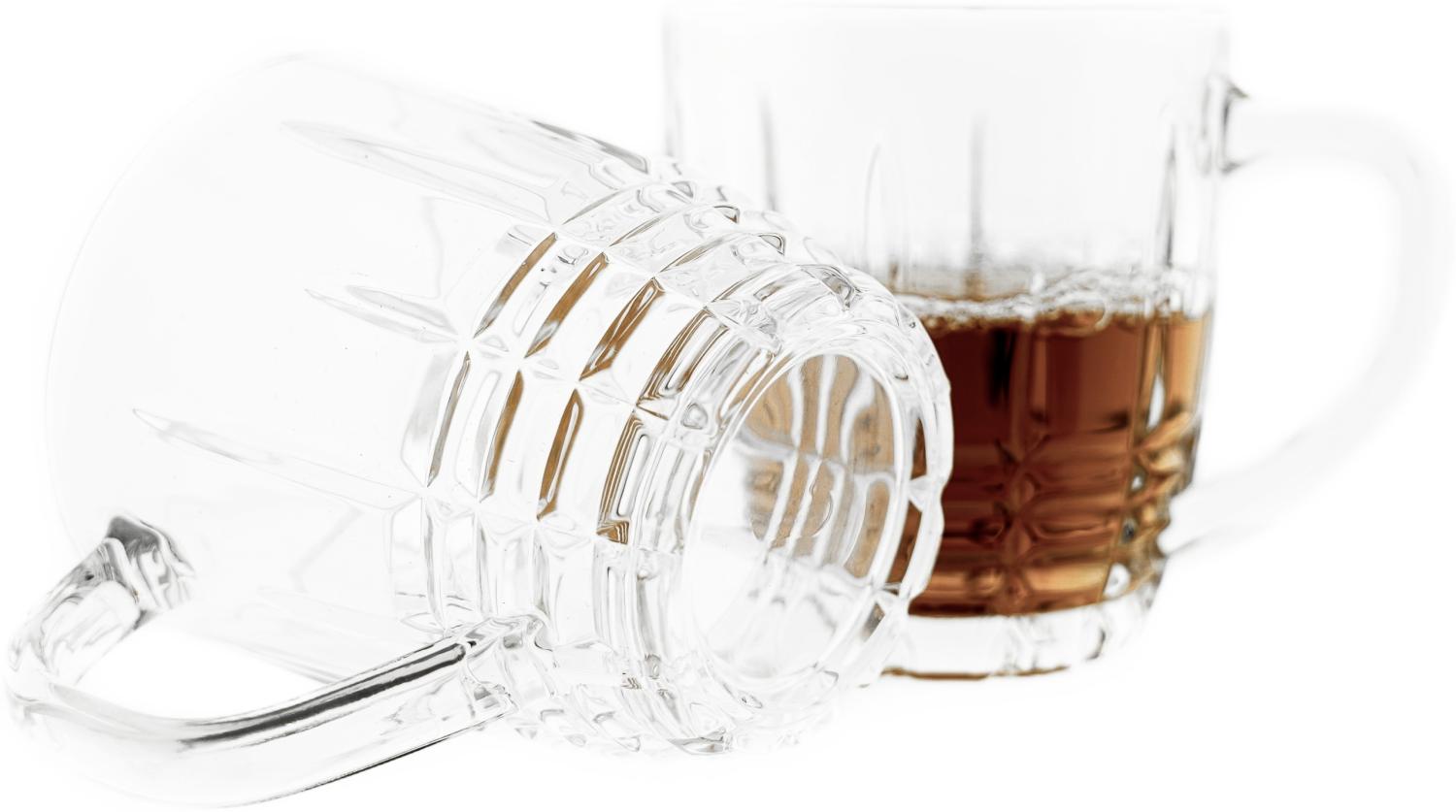 Almina Mira 6er-Gläser Set mit Henkel Teeglas Kaffeeglas Transparent mit Design Bild 1