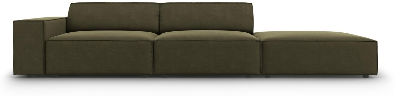 Micadoni 3-Sitzer Rechts Samtstoff Sofa Jodie | Bezug Green | Beinfarbe Black Plastic Bild 1
