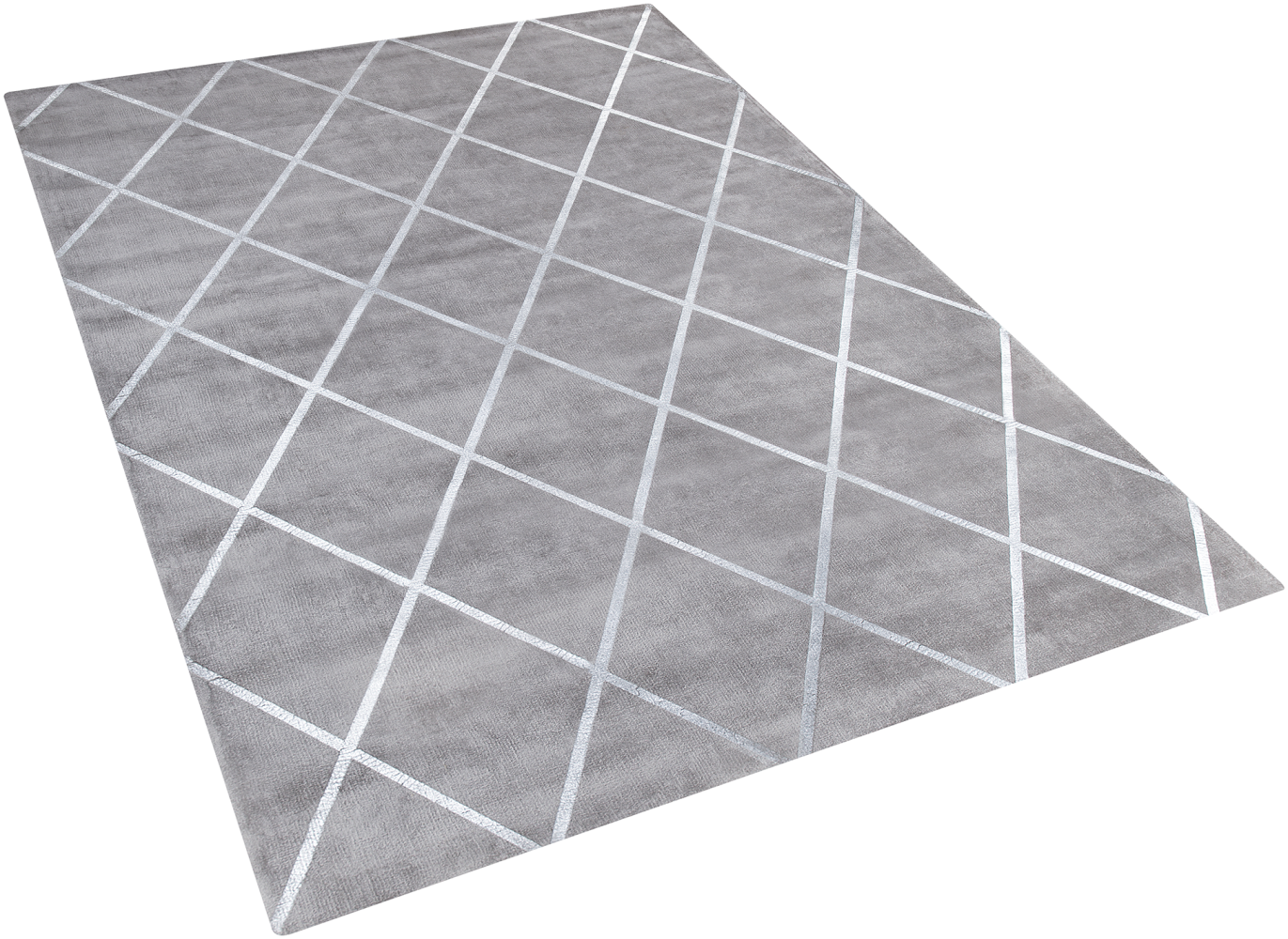 Teppich hellgrau/silber 160 x 230 cm kariertes Muster ATIKE Bild 1
