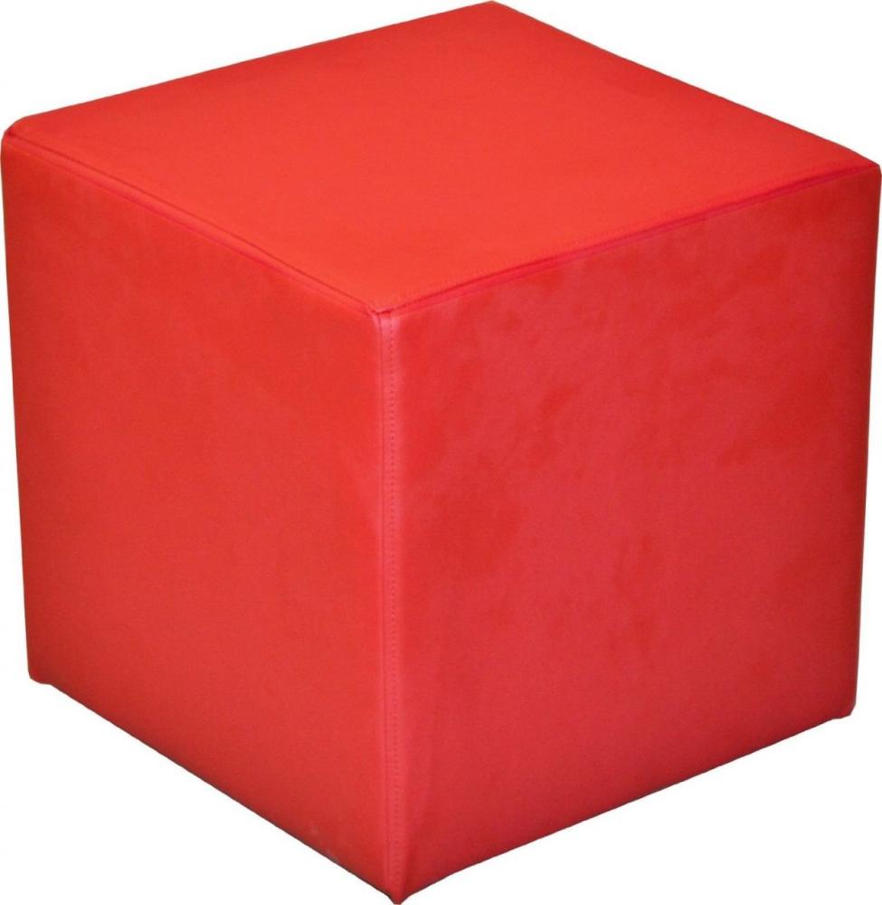 Sitzwürfel Sitzhocker Schminkhocker Hocker Sessel Kunstleder Rot 45x42x42 cm Bild 1