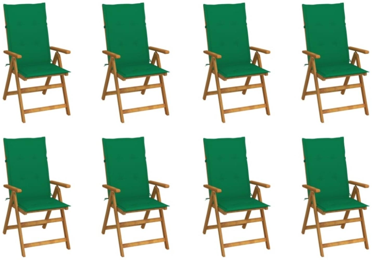 Klappbare Gartenstühle mit Kissen 8 Stk. Massivholz Akazie Bild 1