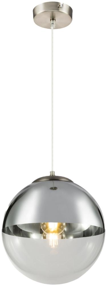 LED Hängelampe mit Glaskugel, Design in Chrom & Klarglas, Ø 30cm Bild 1