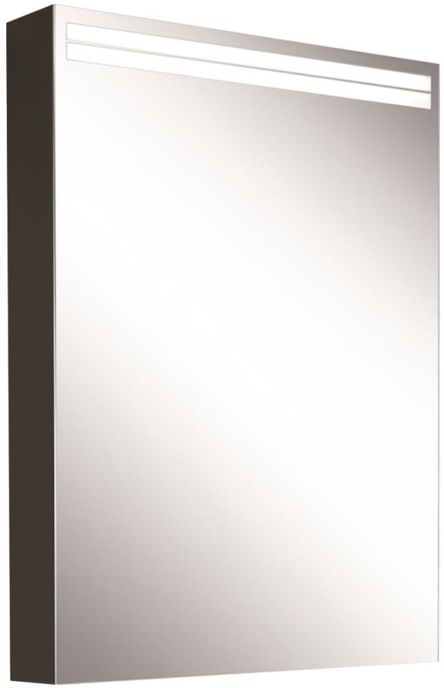 Schneider ARANGALINE LED Lichtspiegelschrank, 1 Tür, Anschlag links, 50x70x12cm, 160. 451. 02. 41, Ausführung: EU-Norm/Korpus schwarz matt - 160. 451. 02. 41 Bild 1