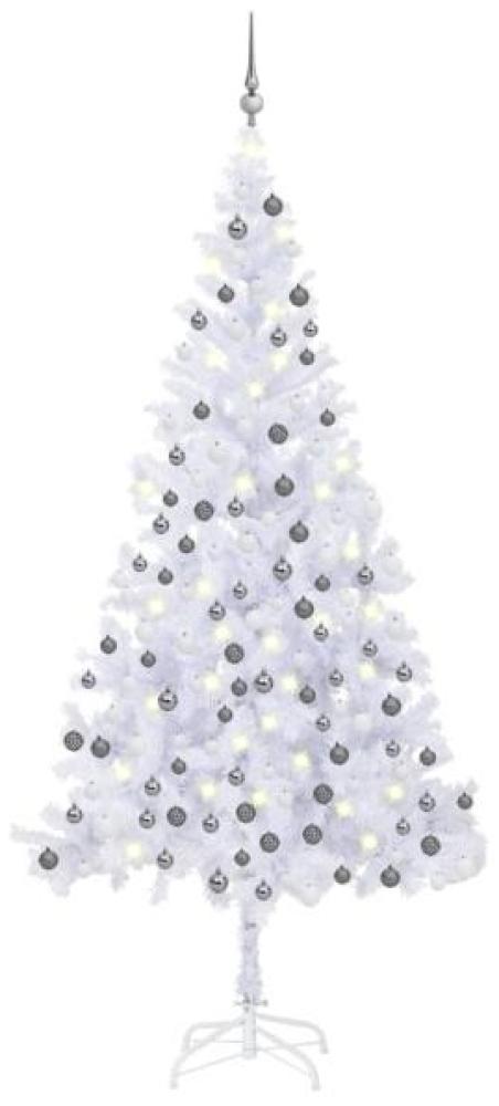 vidaXL Künstlicher Weihnachtsbaum mit LEDs & Kugeln 210 cm 910 Zweige, Mit Beleuchtung [3077667] Bild 1