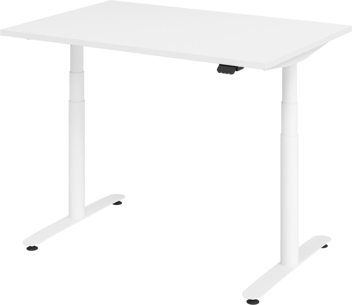 bümö® smarter Schreibtisch Serie-XDLR elektrisch höhenverstellbar mit App-Steuerung 120 x 80 cm in Weiß / Weiß Bild 1