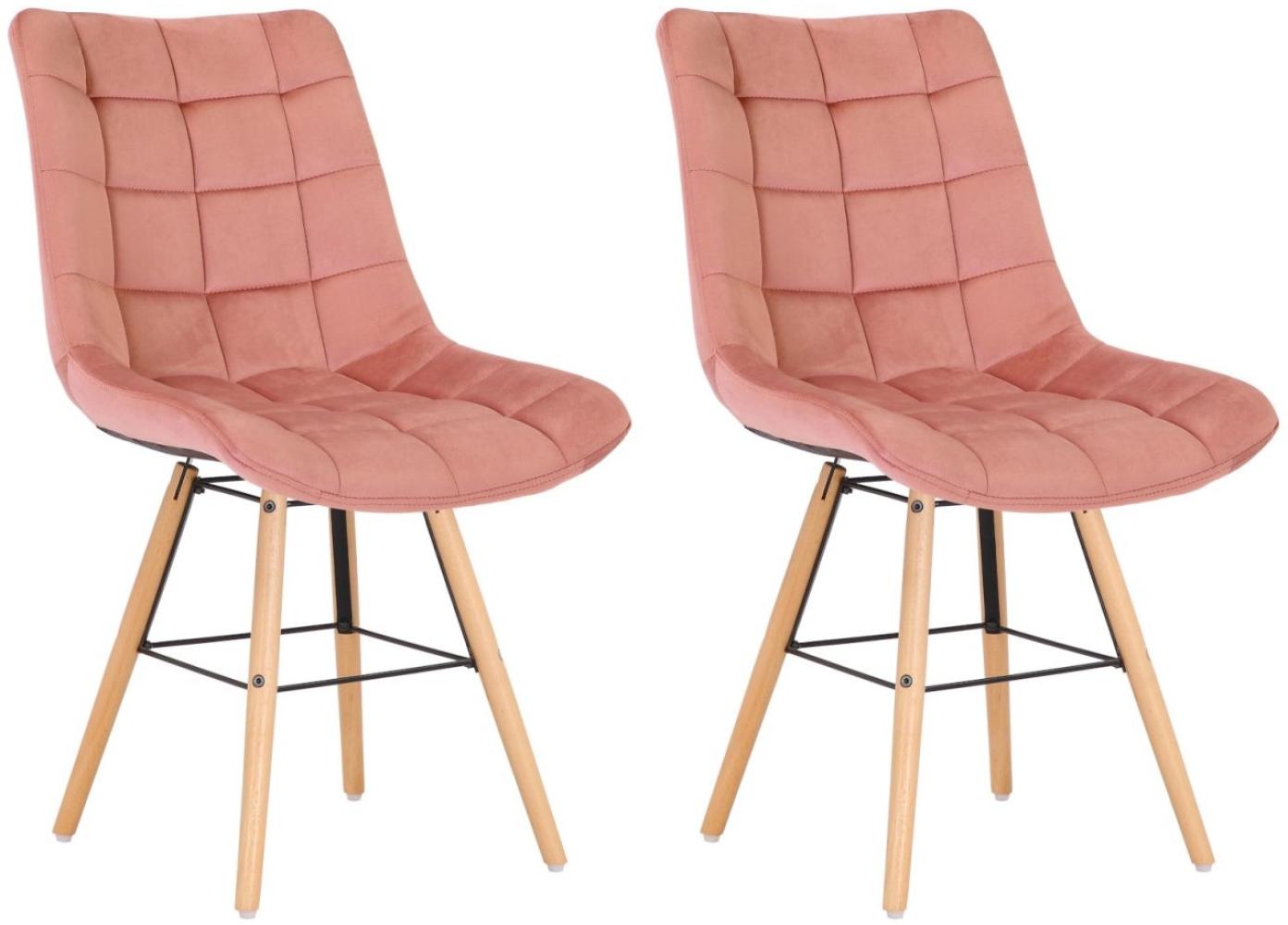 2er Set Stühle Leni Samt pink Bild 1
