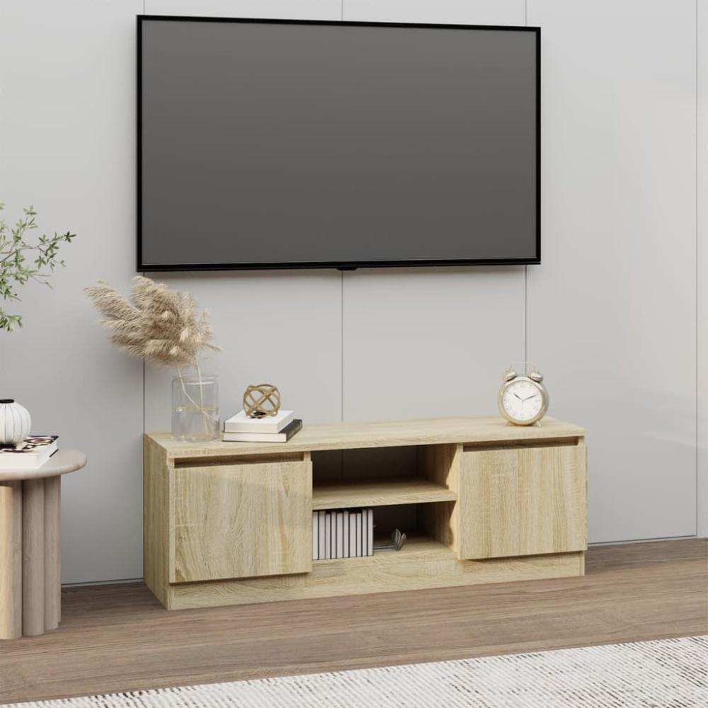 vidaXL TV-Schrank mit Tür Sonoma-Eiche 102x30x36 cm Bild 1