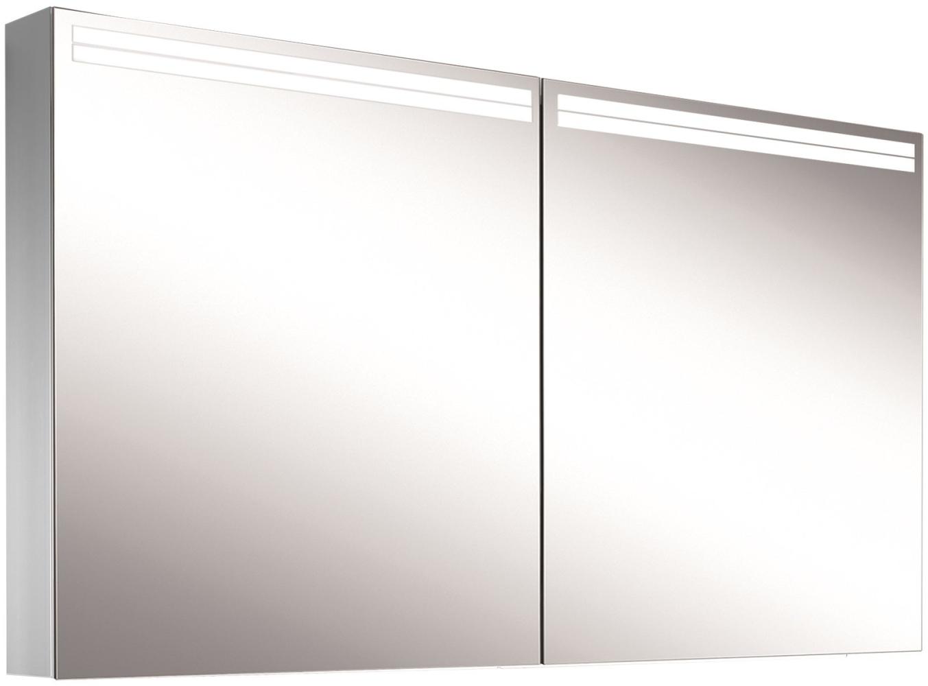 Schneider ARANGALINE LED Lichtspiegelschrank, 2 Doppelspiegeltüren, 140x70x12cm, 160. 540. 02. 41, Ausführung: EU-Norm/Korpus silber eloxiert - 160. 540. 02. 50 Bild 1