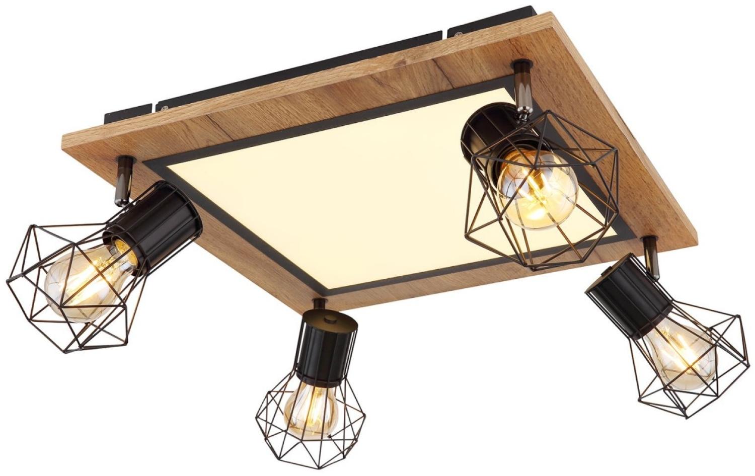 GLOBO Deckenleuchte LED Wohnzimmer Deckenlampe Schlafzimmer Holz Optik 54017D4 Bild 1