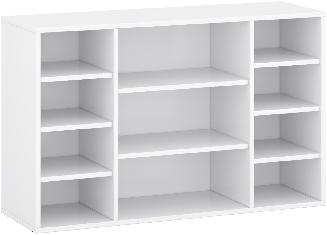 Domando Bücherregal Misano Modern für Wohnzimmer Breite 104cm, versetzte Regalböden in Weiß Matt Bild 1