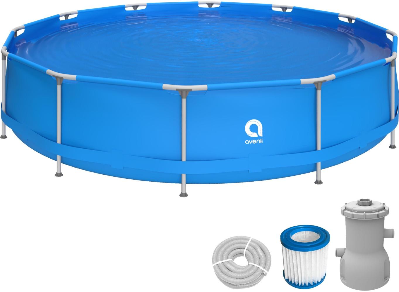 Avenli® Frame Pool Set 420 x 84 cm, Aufstellpool rund, mit Pumpe, blau Bild 1