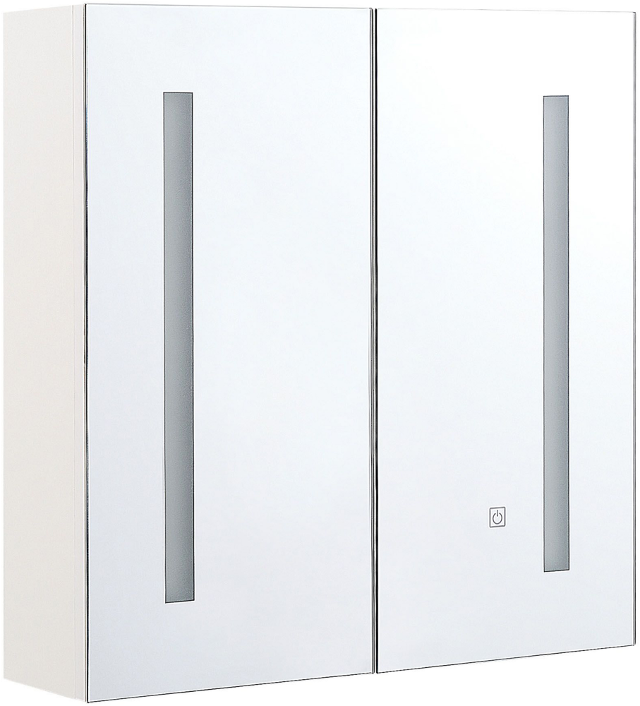 Bad Spiegelschrank weiß / silber mit LED-Beleuchtung 60 x 60 cm CHABUNCO Bild 1