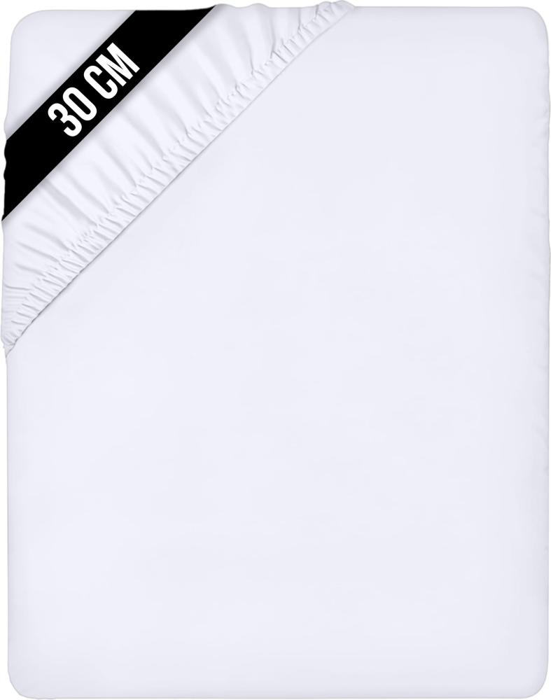 Utopia Bedding - Spannbettlaken 135x190cm - Weiß - Gebürstete Polyester-Mikrofaser Spannbetttuch - 30 cm Tiefe Tasche Bild 1