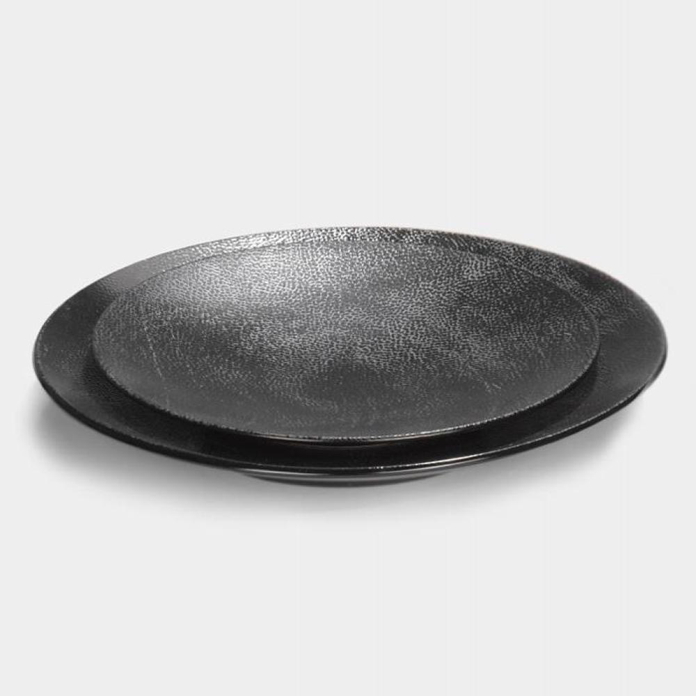 Lambert Kaori Platte Rochen-Optik schwarz / metallic, D 34,5 cm, Stoneware 20505 Bild 1