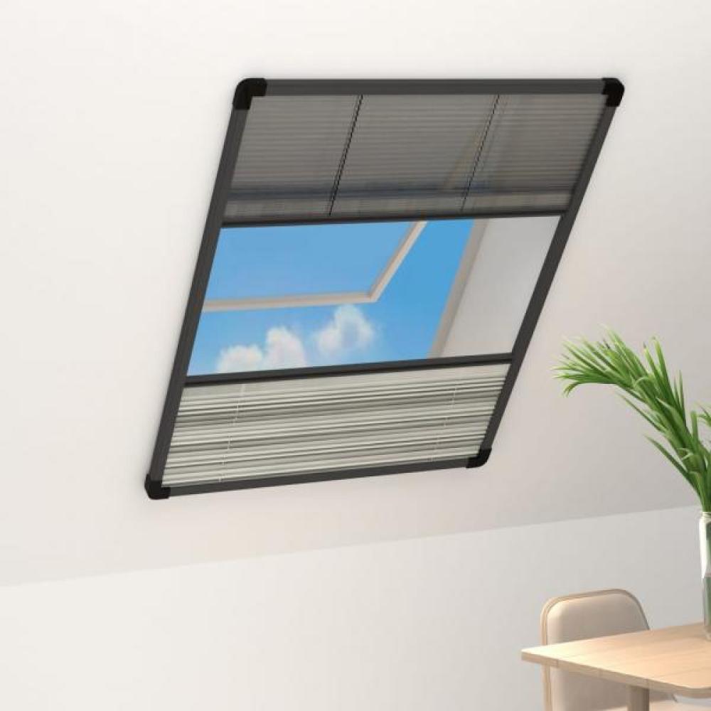 Insektenschutz-Plissee für Fenster Alu 60x80 cm mit Jalousie Bild 1