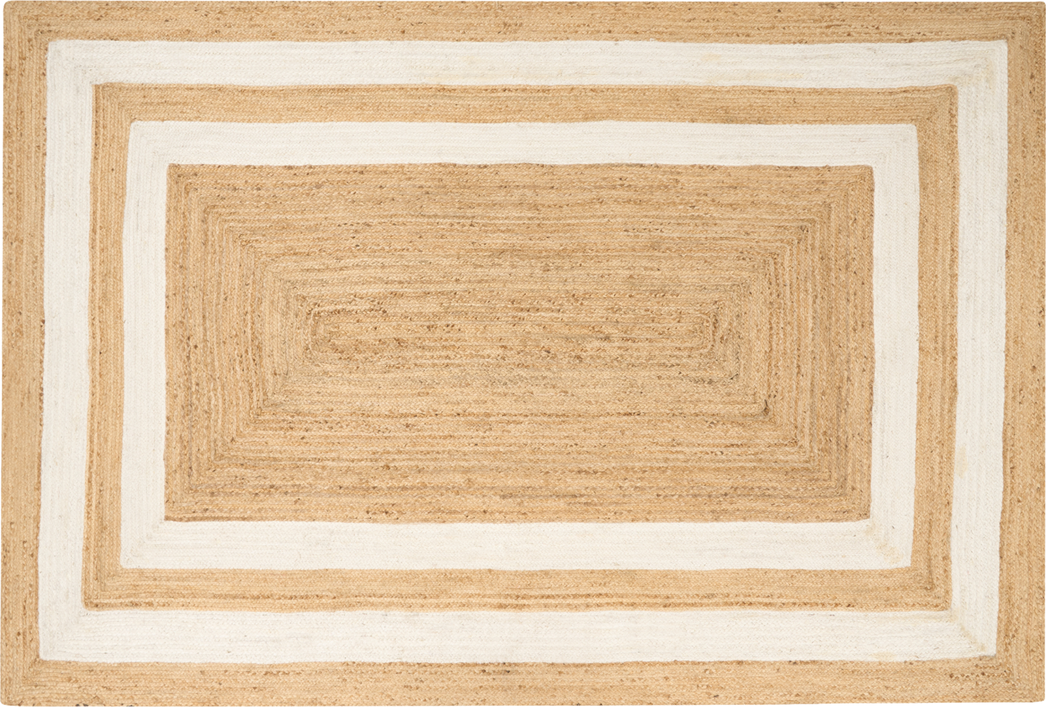 Teppich Jute beige 200 x 300 cm geometrisches Muster Kurzflor GEMEREK Bild 1