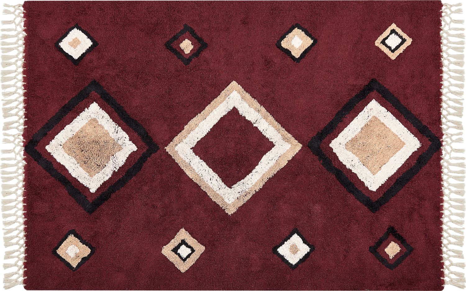 Teppich Baumwolle rot 140 x 200 cm geometrisches Muster SIIRT Bild 1
