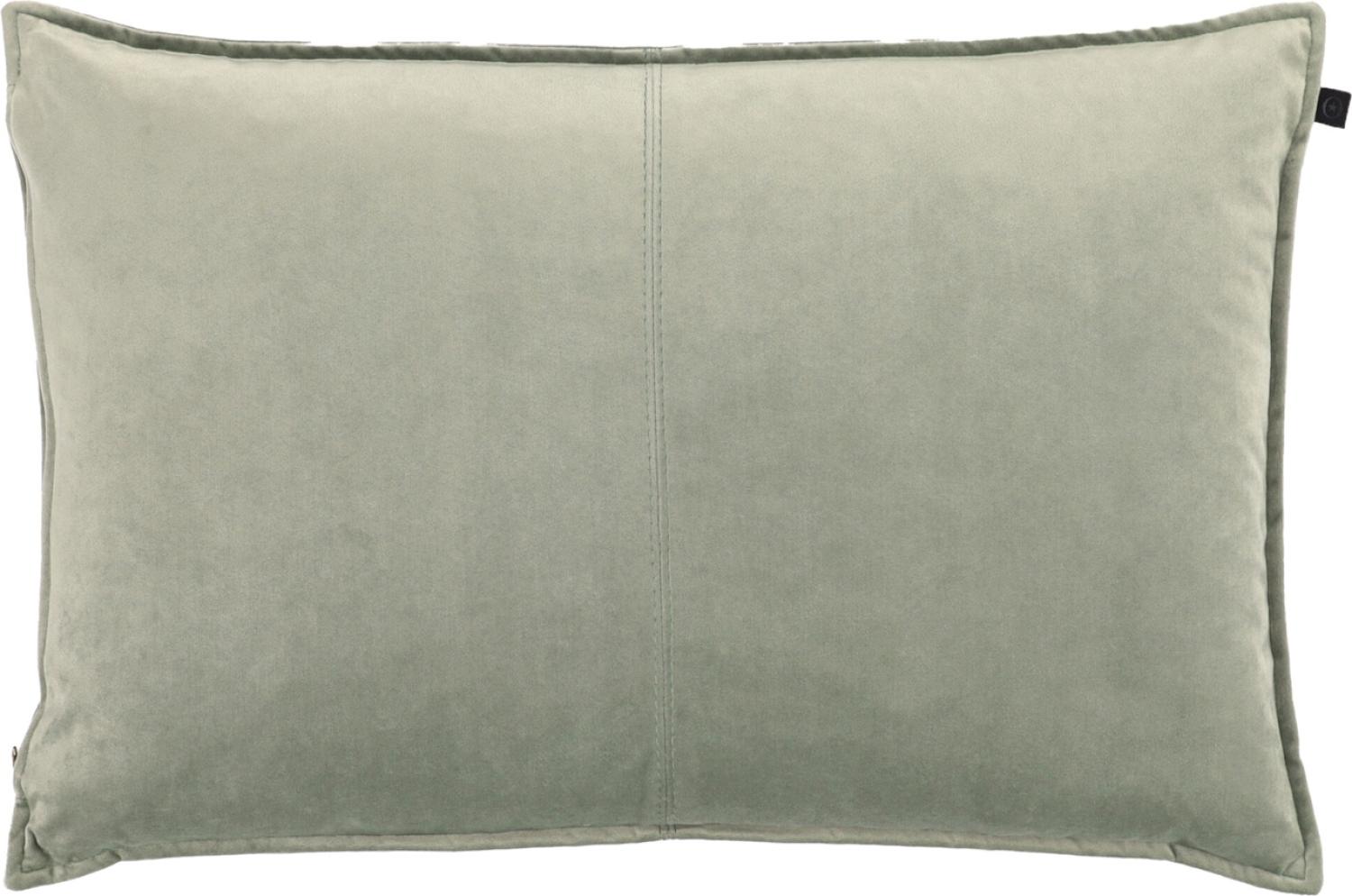 Overseas Middlestitch Samtkissen, 100% Polyester in Soft Green, 40 x 60 cm Bild 1