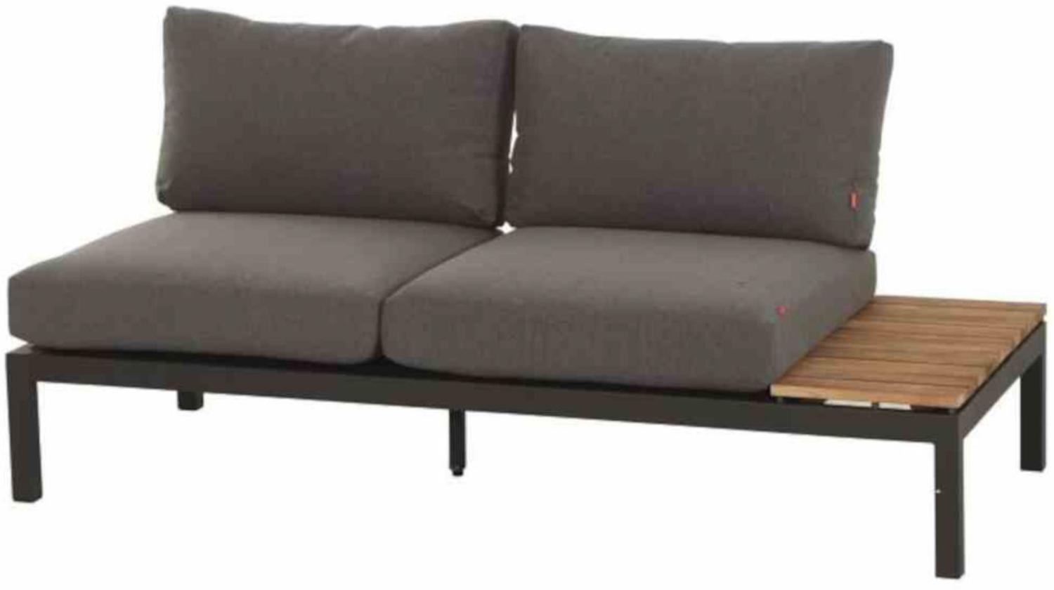 Siena Garden 2-Sitzer Lounge-Sofa Alvida Aluminium anthrazit/Ranotex schwarz/Teak Bild 1