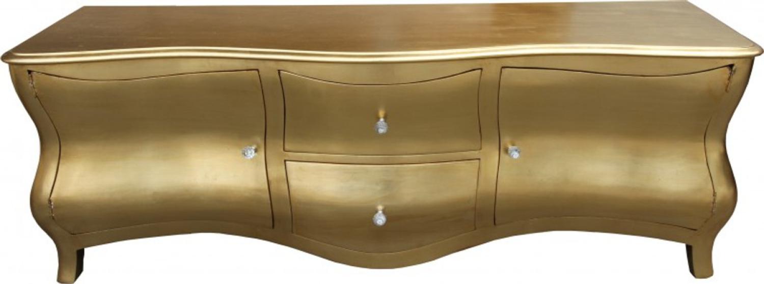 Casa Padrino Barock Fernsehkommode Gold Antik-Look 173 cm - Fernsehschrank - Sideboard Bild 1